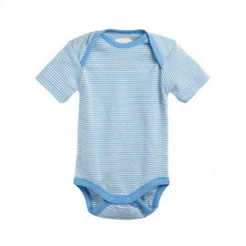 Baby Body ¼ Arm, Baumwolle - natur/blau