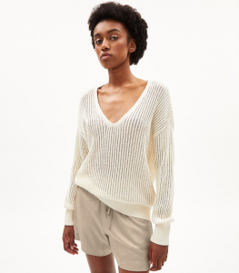 Pullover "Ranaa Crochet Lino" - off white