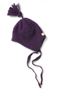 Bonnet en laine pour bébé - mauve