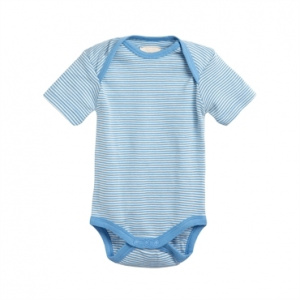 Baby Body ¼ Arm, Baumwolle - natur/blau Baby Body ¼ Arm, Baumwolle - natur/blau