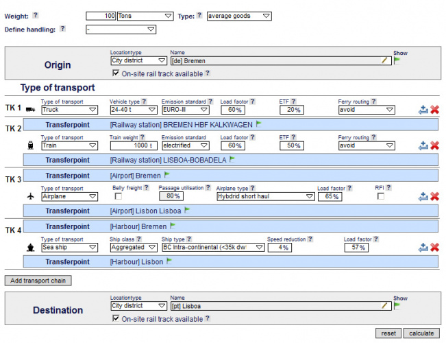 Transport-Rechner Transport-Rechner