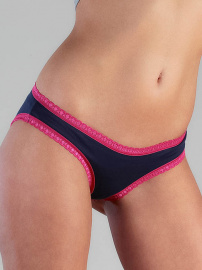 Ladies Panties with lace - dark blue/pink