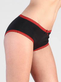 Ladies Panties with lace - black/red