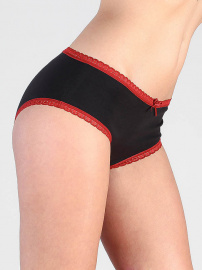 Culotte bicolore avec dentelle - rouge/noir