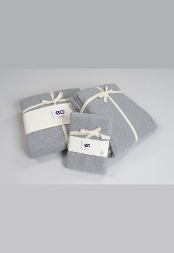 Spannbetttuch, gewirkt, 160 x 200cm - grau melange