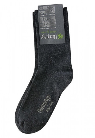 Leichte Baumwoll-/Hanfsocke - schwarz