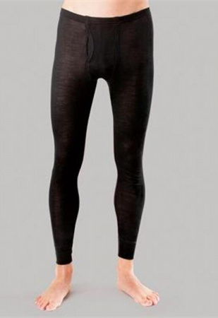 Lange Unterhose, Wolle/Seide - schwarz