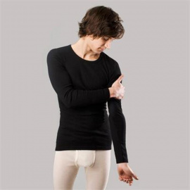 Longsleeve, wool/silk - black