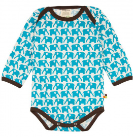 Longsleeve pour bébé "Elephants" - aqua