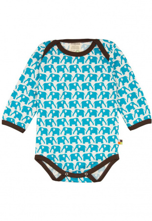 Langarm Body "Elefanten" - aqua Langarm Body "Elefanten" - aqua
