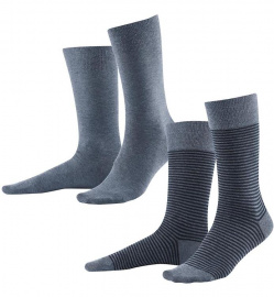 Mens socks, 2pack - infinity blue skyway melange