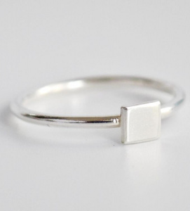 Bague Wild Fawn "Square Midi Ring" - argent