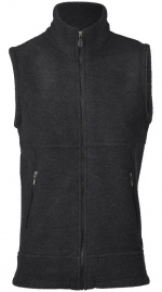 Woolen Fleece Vest - black melange