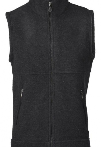 Herren-Weste aus Wollfleece - schwarz melange