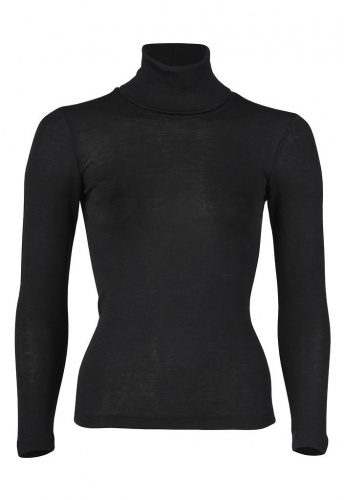 Rolli, langarm, Wolle/Seide - schwarz Rolli, langarm, Wolle/Seide - schwarz