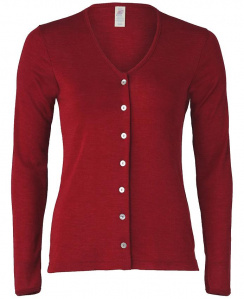 Women's Cardigan, Wool/Silk - malve