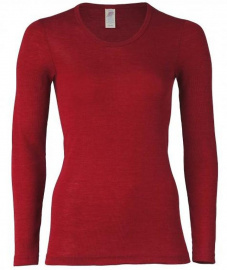 Women shirt, long sleeves, from wool/silk - malve