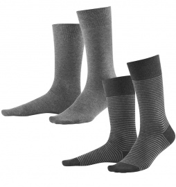 Chaussettes hommes 2-pack - gris chiné