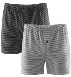 Herren Boxer-Shorts, 2er-Pack - grau/anthrazit Herren Boxer-Shorts, 2er-Pack - grau/anthrazit