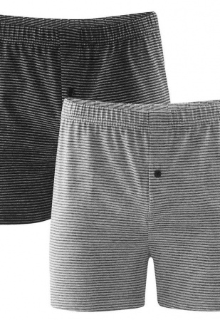 Herren Boxer-Shorts, 2er-Pack - grau/anthrazit