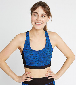 Top "Yoga Abstract Cross Back Crop" - blau