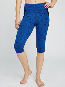 Yoga Abstract Cropped Leggings - blue