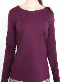 Damen Langarmshirt - aubergine