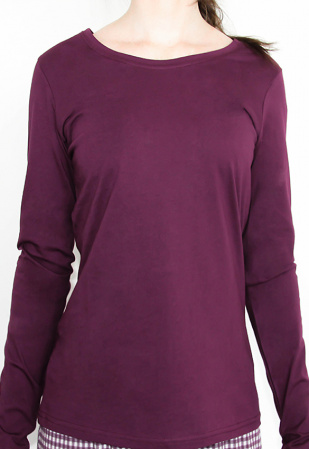 Damen Langarmshirt - aubergine