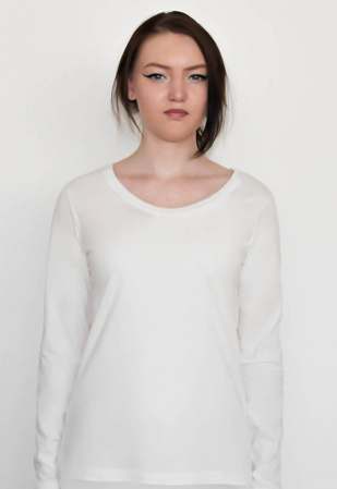 Damen Langarmshirt - naturweiß