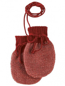 Woolen Mittens - bordeaux/rose Woolen Mittens - bordeaux/rose