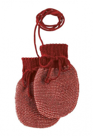 Strick-Handschuhe - bordeaux/rose