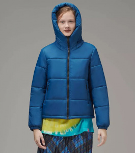 Ladies High Collar Puffer - navy