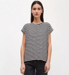 Top "Jaarin Knitted Stripe" - schwarz/beige