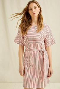 Christabel Stripe Dress - red