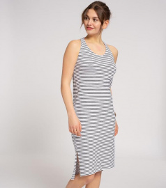 Sleeveless Jersey Dress "Stripes" - navy/white