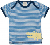 Kurzarm-Shirt mit Streifen - cobalt