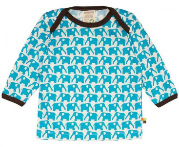 Longsleeve Shirt "Elephants" - aqua blue