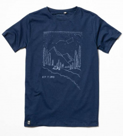 Zerum Mens T-Shirt "Berge" - navy