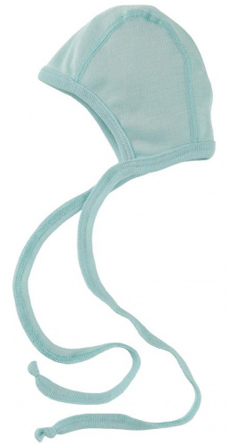 Baby-Häubchen, Feinripp, Wolle/Seide - gletscher