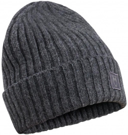 Rib Organic Wool Beanie - dark grey