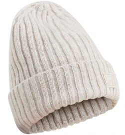 Rib Organic Wool Beanie - natural melange