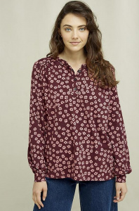 Bluse "Cara Wildflower" - aubergine