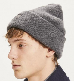 Organic Wool Beanie - dark grey