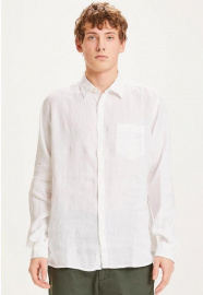 Garment Dyed Linen Shirt - white