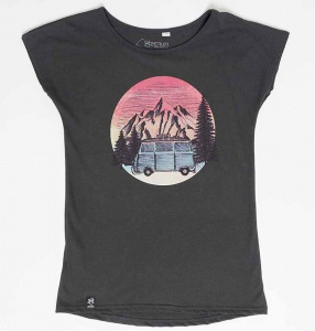 Zerum Damen T-Shirt "Bus" - dunkelgrau