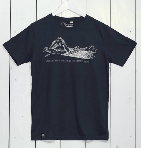 Zerum Mens T-Shirt "Climb" - navy