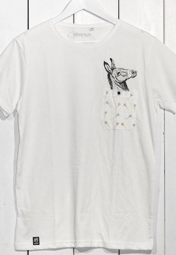 Zerum Herren T-Shirt "Esel BT" - weiß