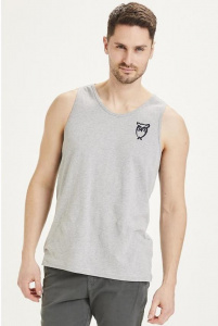 Brused Owl Tank Top - grey melange