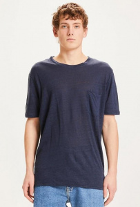 Leinen-T-Shirt "Alder" - dunkelblau