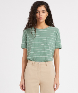 Shirt "Melinaa Stripes" - matcha/oatmilk